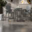Ensemble de bar 3 pièces en Hdpe gris durable, design moderne pour balcons et bord de piscine