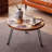 Retro Walnut Solid Wood Round Coffee Table
