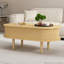 Table basse cannelée à plateau relevable avec compartiment caché, table centrale en bois pour la maison et le bureau modernes-729743354