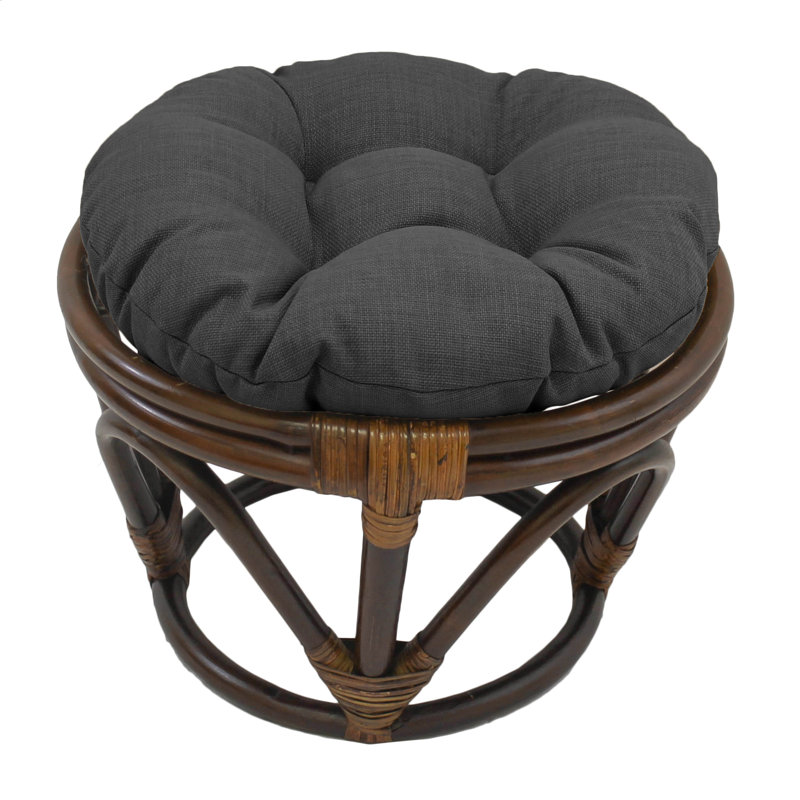 Outdoor 4'' Ottoman Seat Cushion, Cool Gray