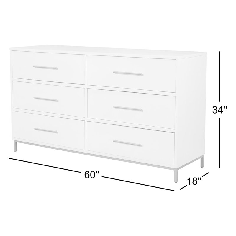 Commode 6 tiroirs Marino, Gris ardoise