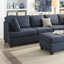 Canapé modulaire 2 pièces réversible bleu foncé Dorris