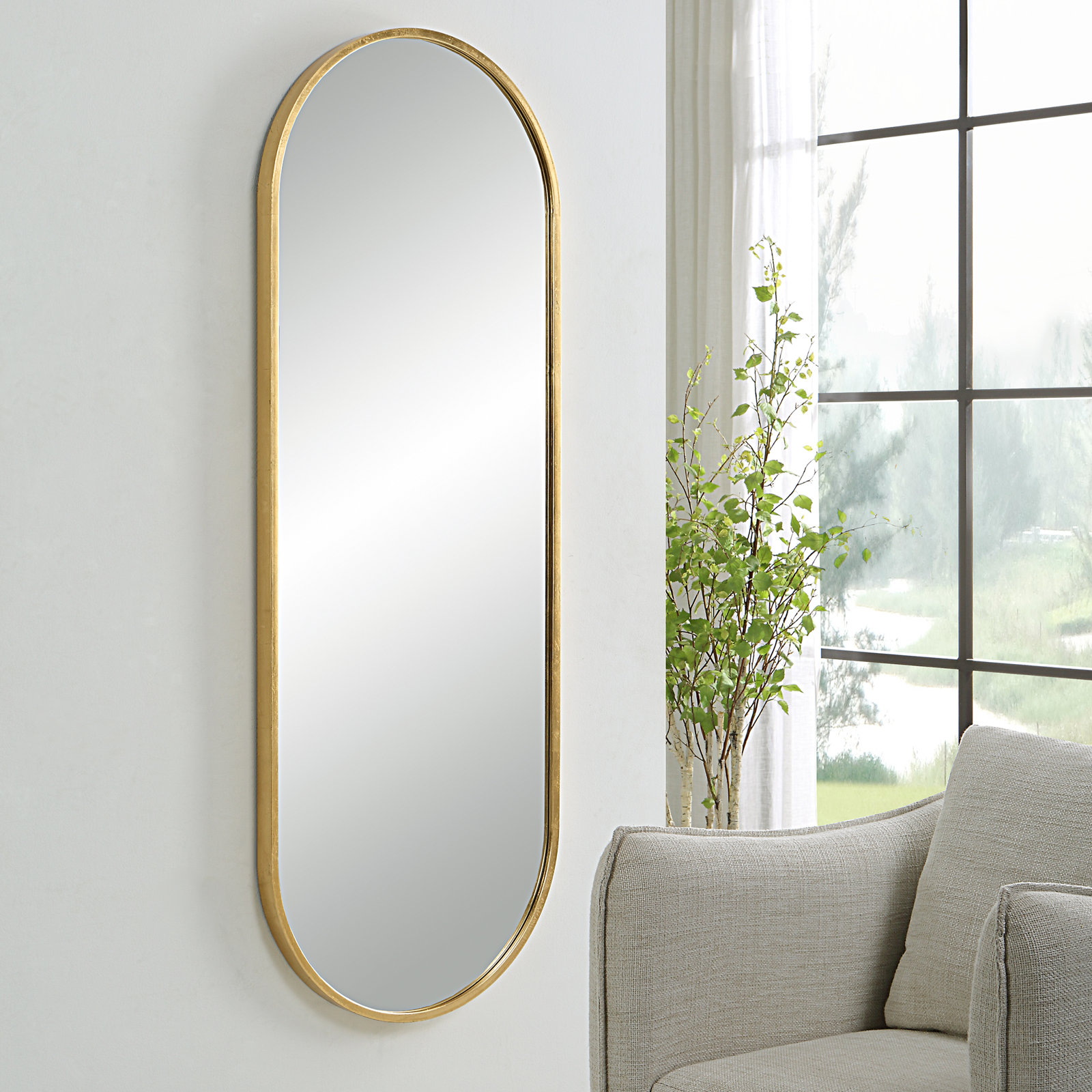 Edmonia 22" Accent Mirror, Gold, 60" x 22"