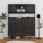 Armoire à chaussures multifonctionnelle avec 6 tiroirs rabattables et 3 tablettes réglables-372989418