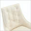 Ensemble de 4 chaises de salle à manger en similicuir blanc cassé avec texture en maille dorée et pieds sablés noirs pour une élégance moderne