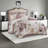 Elegant Blush Bedding Sets, Polyester Comforter With Chic Floral Design For Bedroom