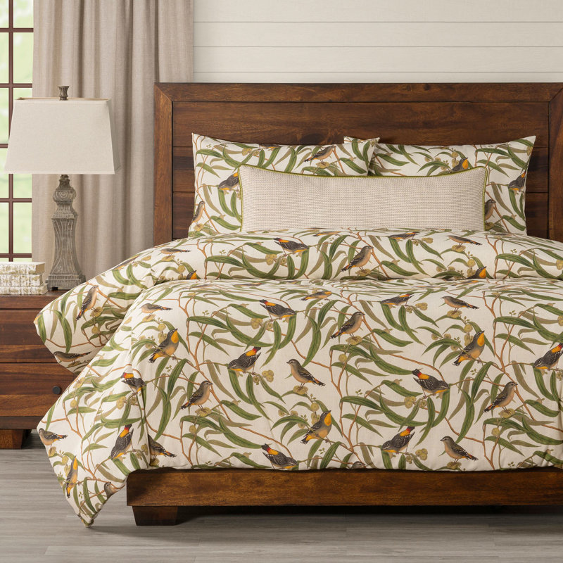Bird Print Duvet Cover & Insert Set, Full Duvet Cover + 2 Shams + 1 Pillow