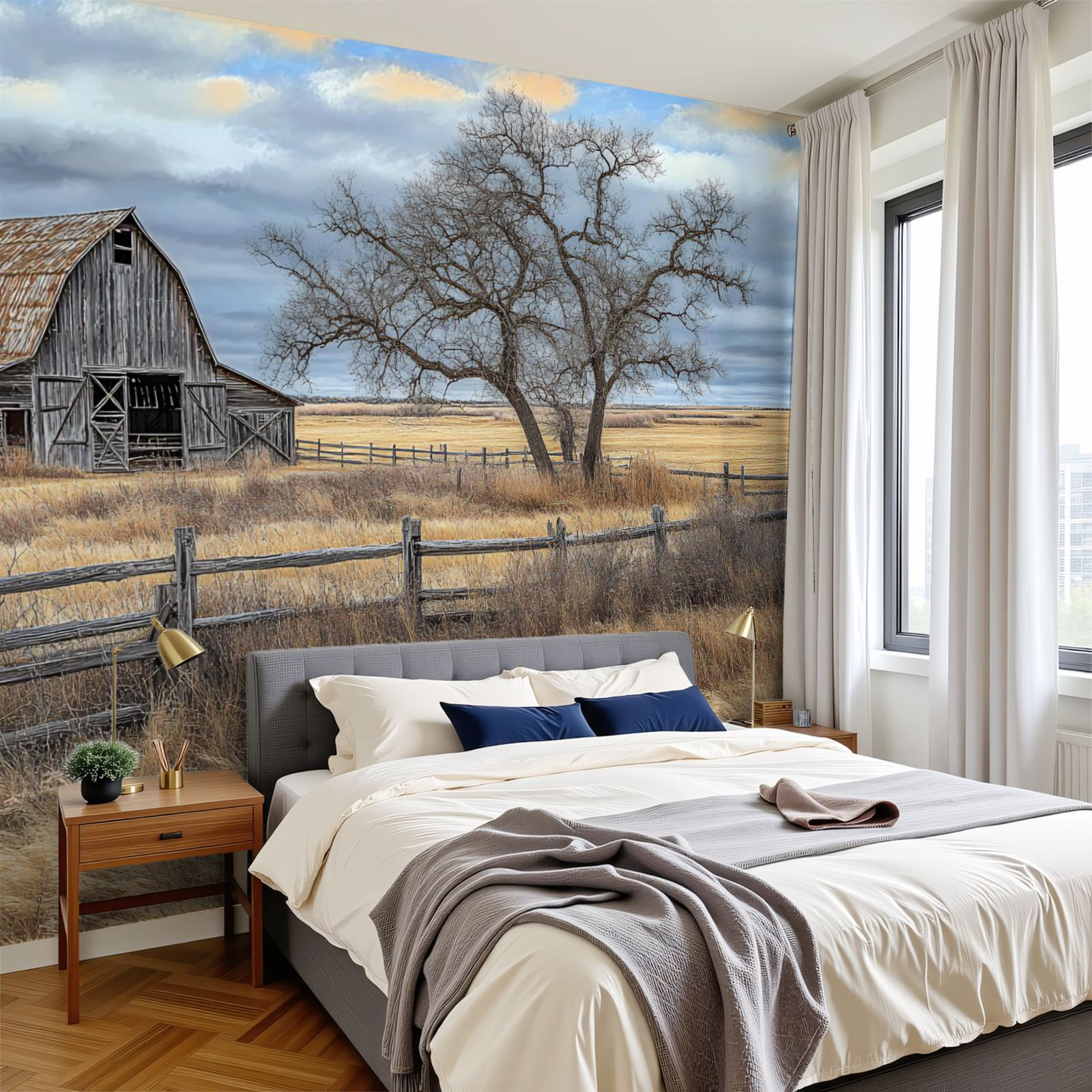 Red Barrel Studio® Peel and Stick Wallpaper Rustic Farmhouse Vintage ...