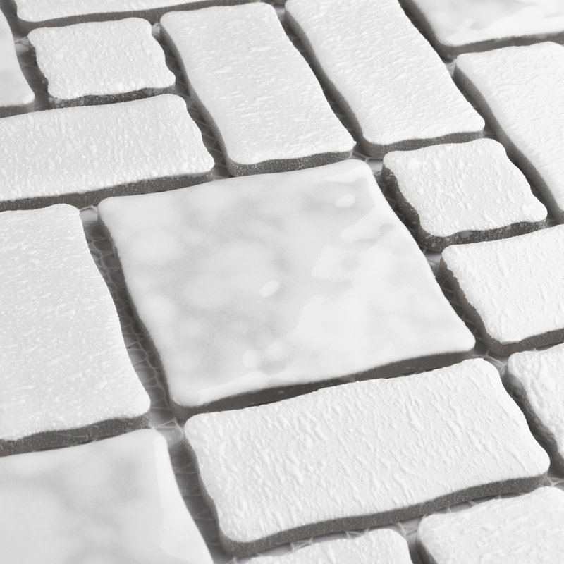 Academy Random Sized Porcelain Versailles Mosaic Wall & Floor Tile, White