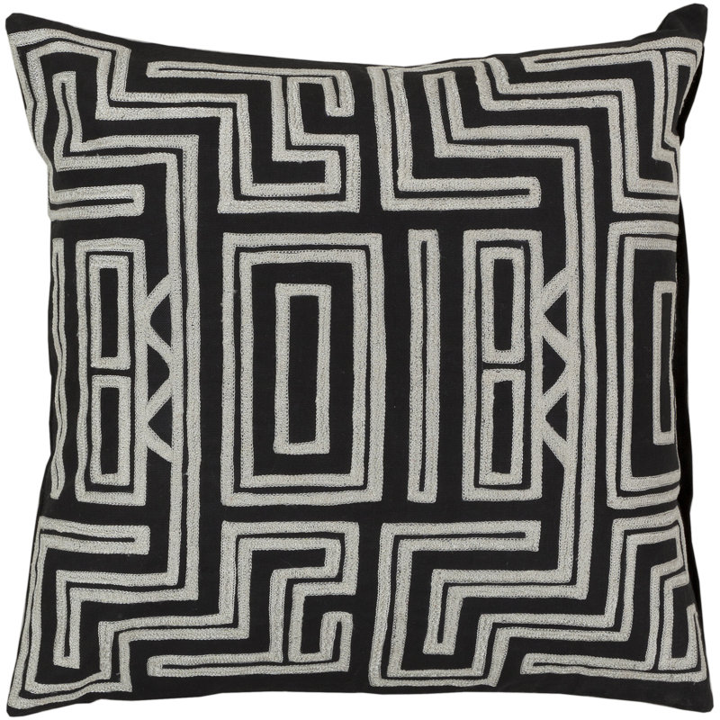 Mya Mesmerizing Maze Down Throw Pillow, 22" x 22", No Fill, Burnt Orange/Black