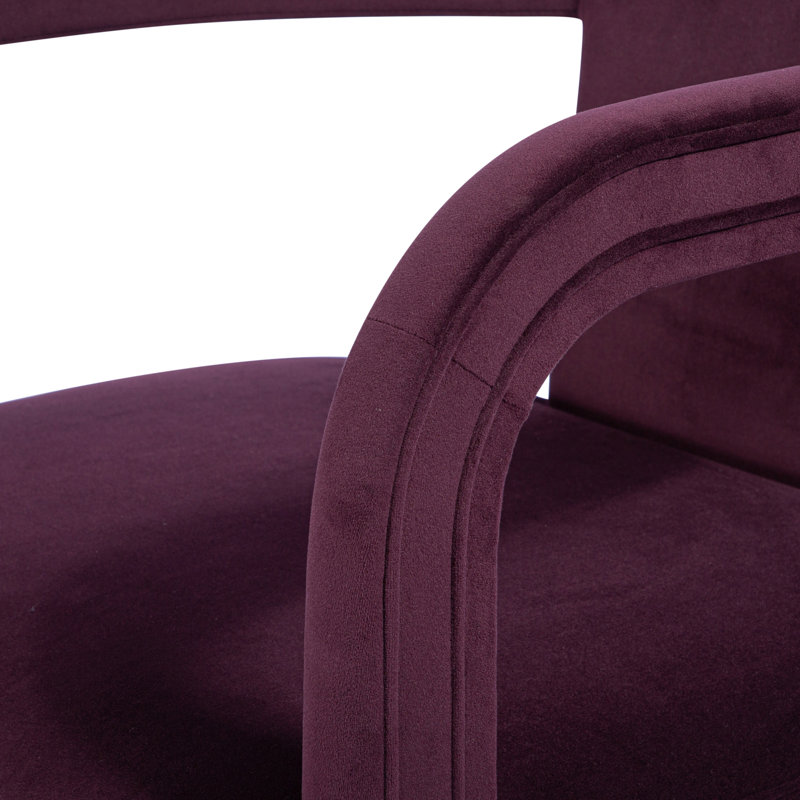 Nolita Velvet Barrel Chair, Stax Plum Performance Velvet