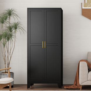 70.9”H Tall Metal Freestanding Armoire Wardrobe Closet  with Hanging Rod