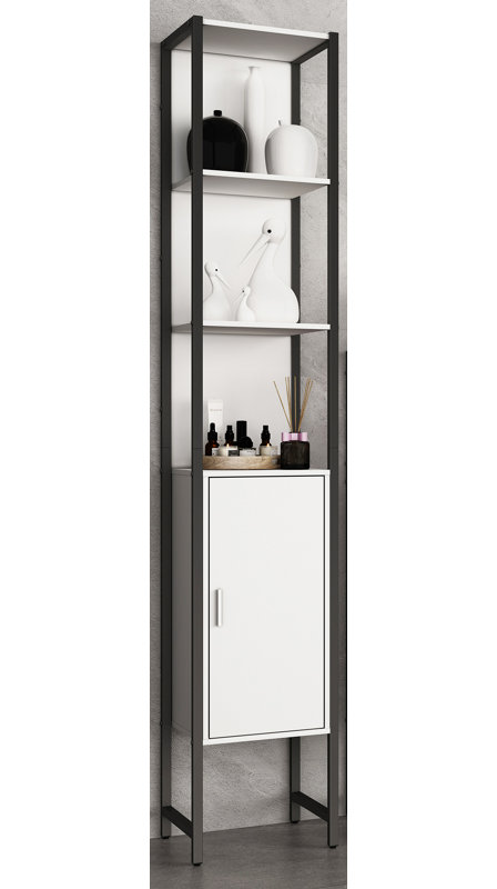 Alyisa Bathroom Cabinet, White / Black