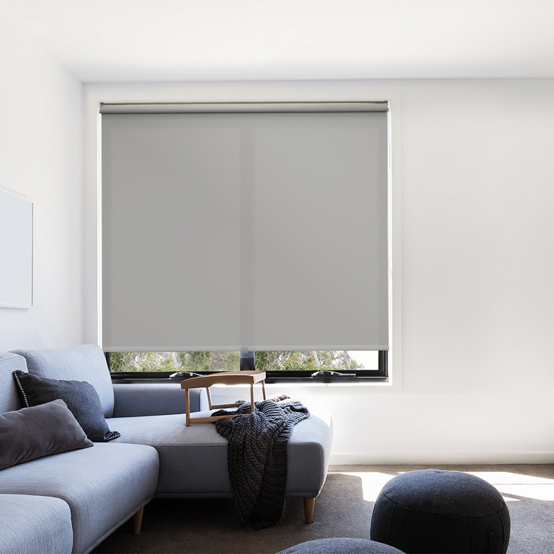 Cut to Size Cordless Blackout Roller Blind, 190 cm L x 100 cm W, Grey