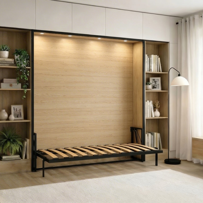Morphy Classic Horizontal System SizeFlex & TypeFlex - Space-Saving Murphy Bed , 200 x 90 cm, Black