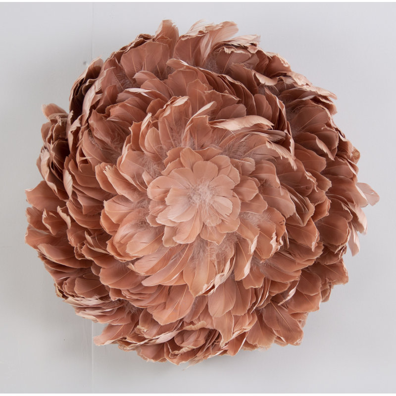 Décoration murale Juju Hat Feather, Or rose, H 28 po x l 28 po x P 4 po