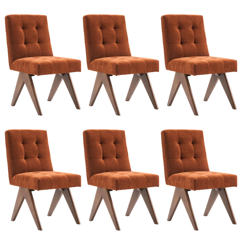 Chaise d'appoint rembourrée Nieck, Orange brûlé, 6