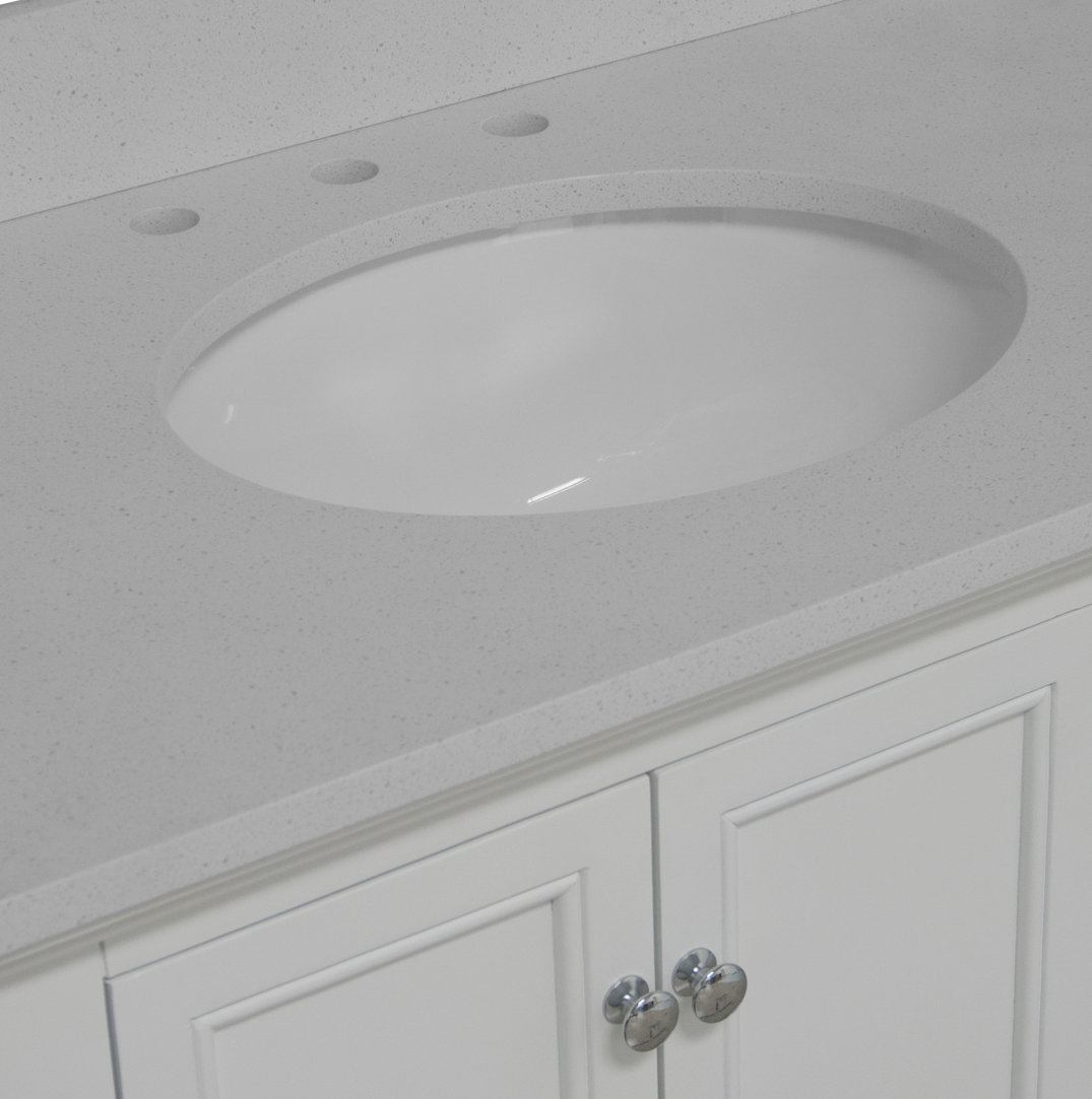 Ferdinand 36'' Single Bathroom Vanity, White, Quartz