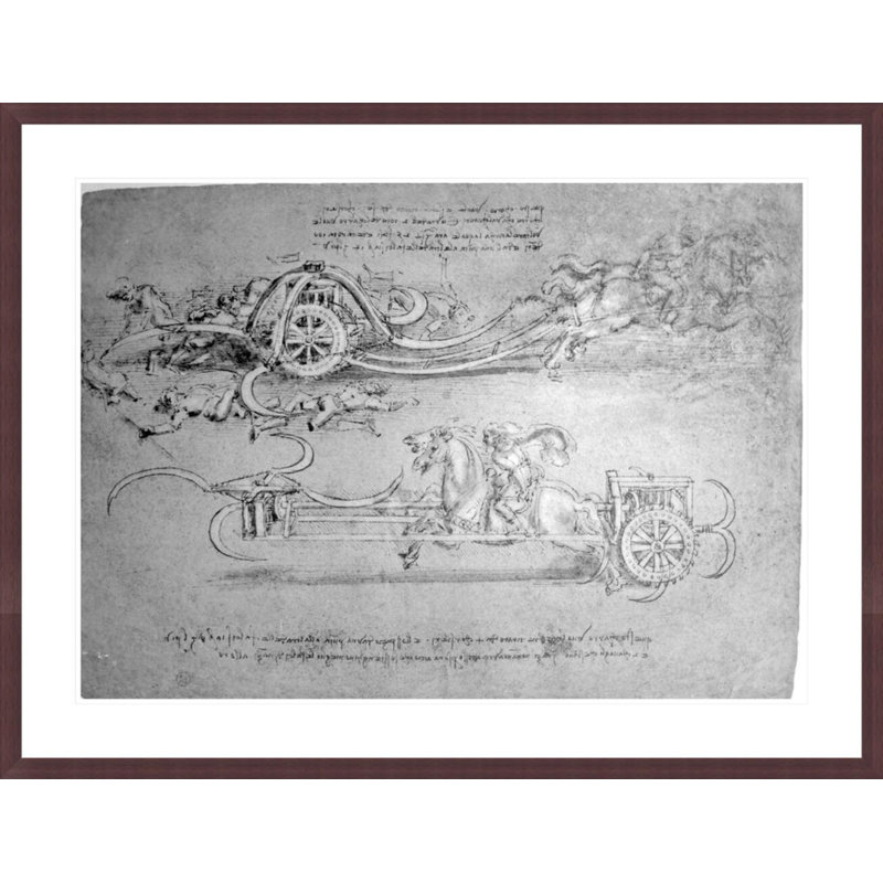 Scythed Chariot by Leonardo da Vinci -Framed Giclee Print, H 31,75 po x l 41,5 po