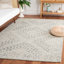 Cheryal Textural Hand Tufted Wool Cotton Geometric Rug in Sage/Ivory-350202679