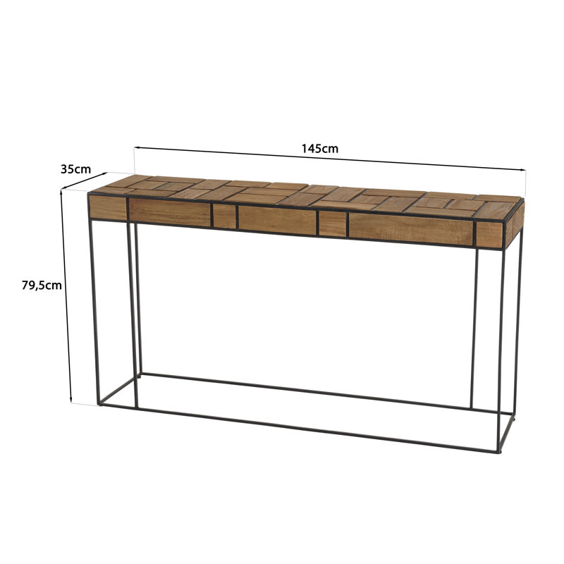 Mcclean 145cm Solid Wood Top Console Table