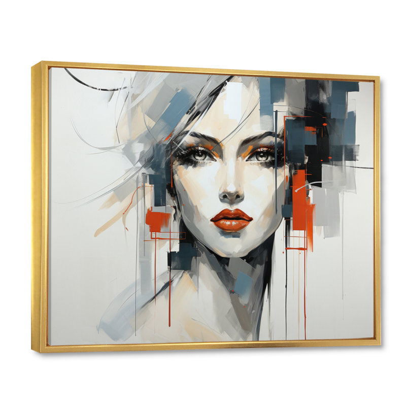 Valentino Fashion Portrait I, H 16 po x l 32 po x P 1 po, Cadre flottant doré
