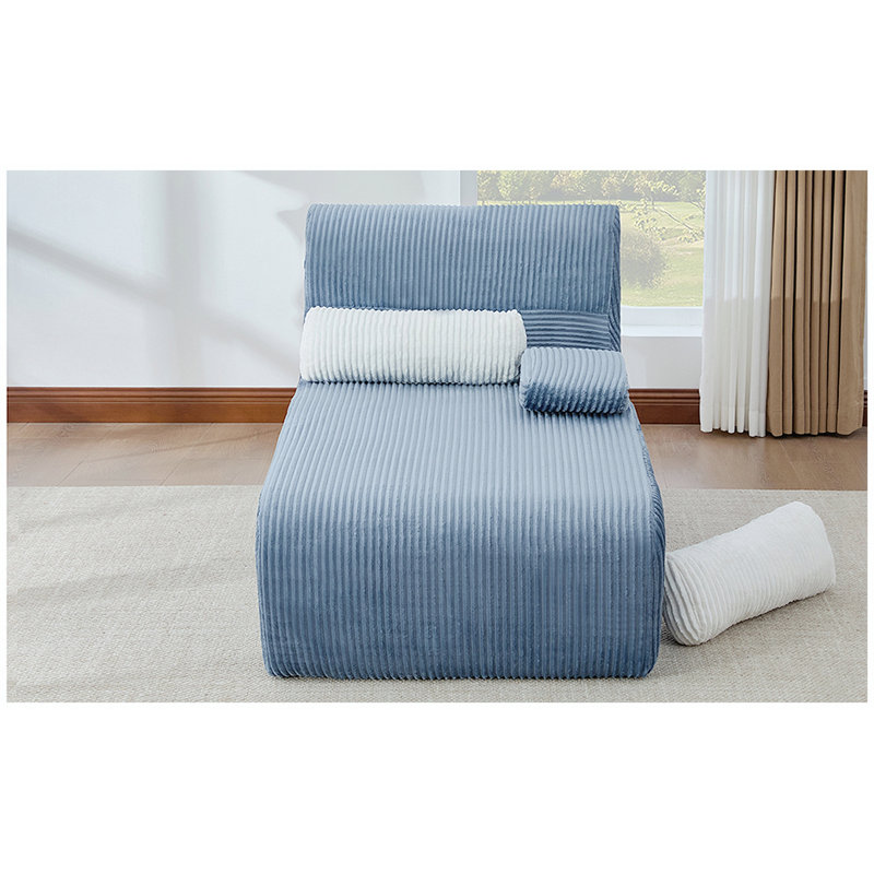 Canapé moderne sans méridienne 34,2 po, Blue Corduroy