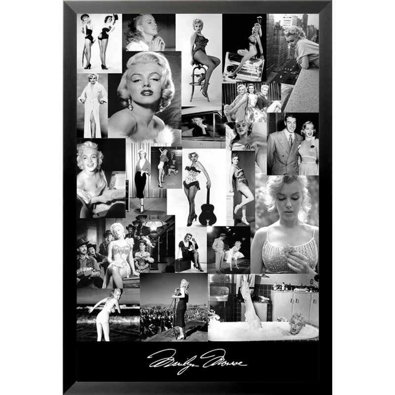« marilyn collage », reproduction de photo encadrée, H 22,5 po x l 18 po x P 1 po