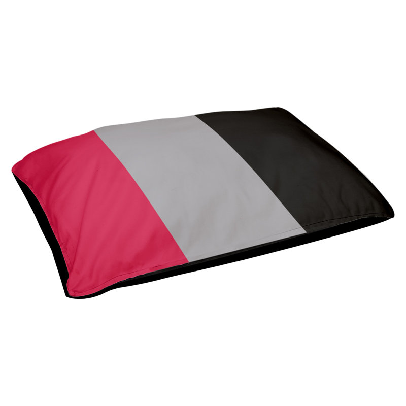 Coussin d'extérieur Toronto, Grand (l 40 po x P 30 po x H 14 po), Rouge / argent / noir