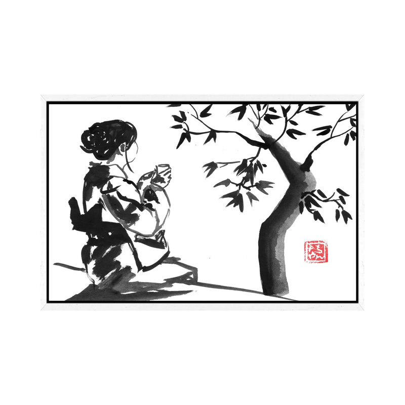Tea Time by Péchane - Print on Canvas, 152.5 cm H x 101.5 cm W, White Framed