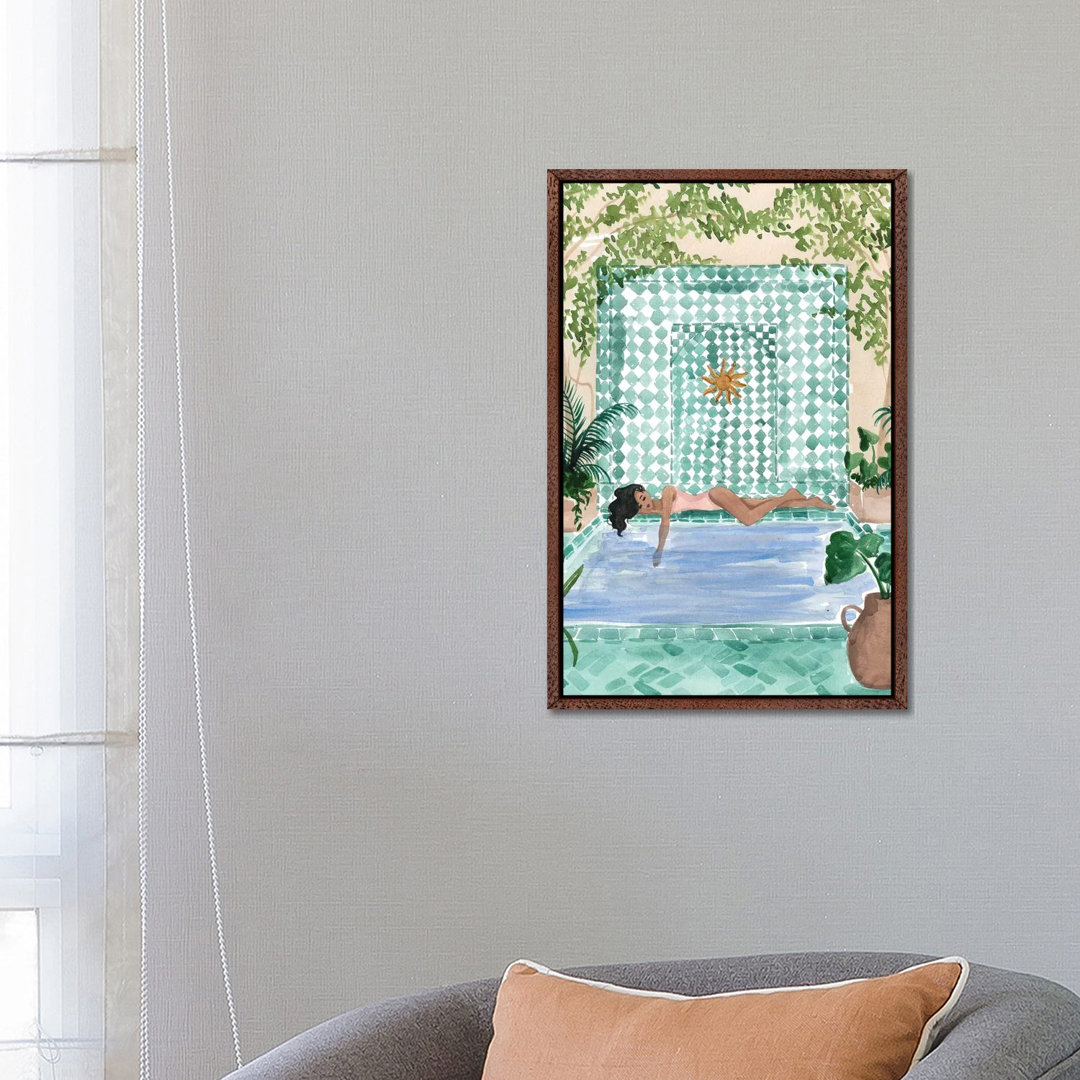 Poolside Siesta von Sabina Fenn - Galerie-umwickelte Leinwand Giclée auf Leinwand