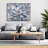 Blue and Gray Flower - Blue Botanical Framed Canvas Decor