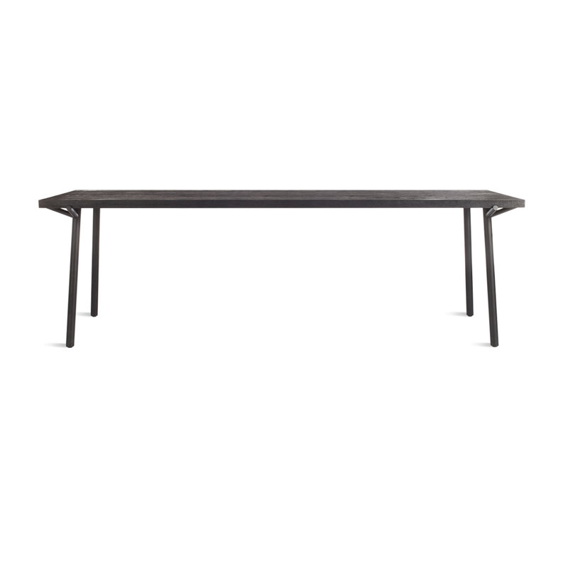 Branch Oak Solid Wood Top Dining Table, 33" W x 91" L, Black, Black Oak