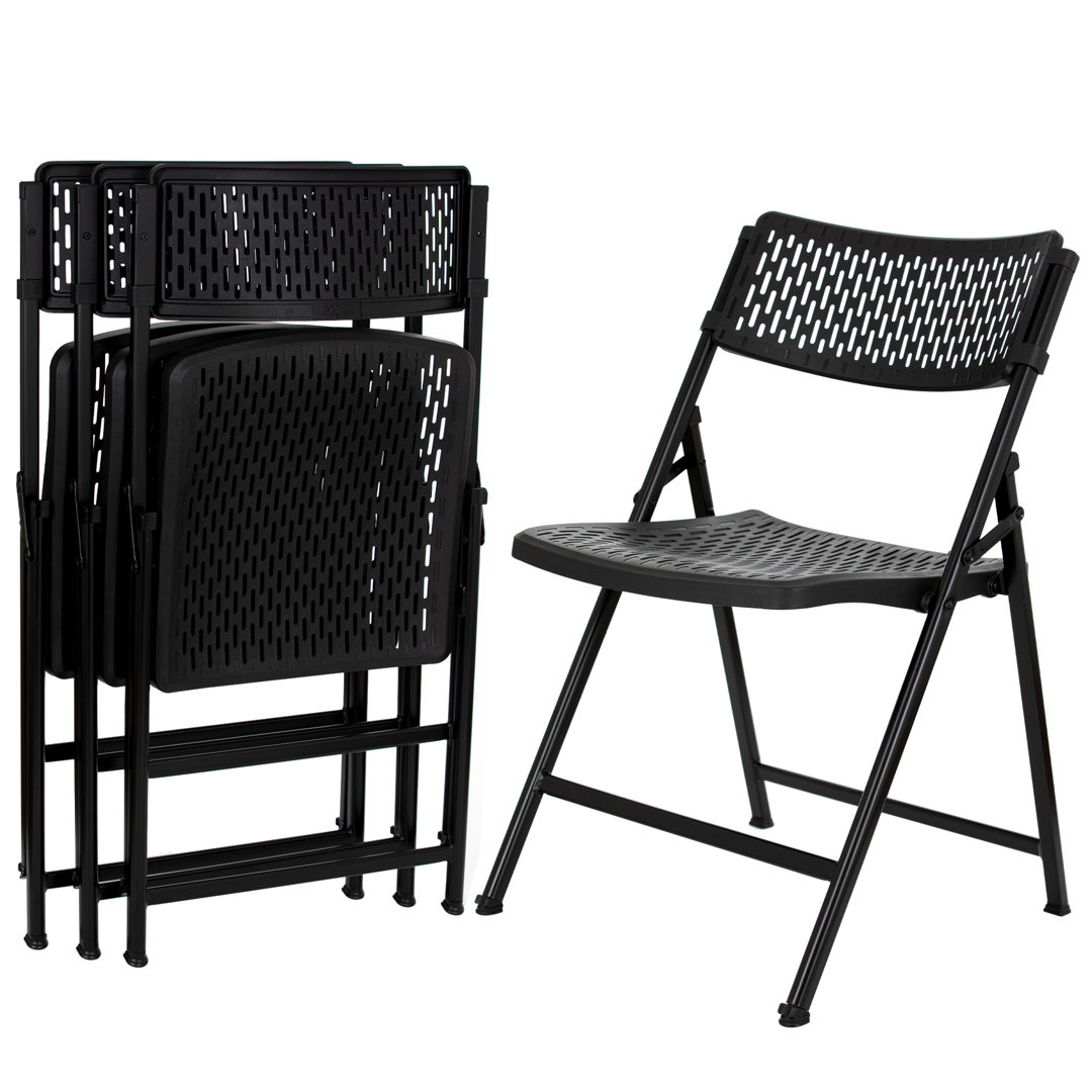 Ava Plastic Stackable Folding Chair Folding Chair Set (Set of 4) Hampden Furnishings