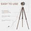 Hiram Industrial Tripod Floor Lamp Adjustable Height E14 Grey/Bronze Tone