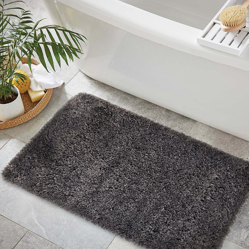 Cyrell Non-Slip Bath Rug, Dark Gray