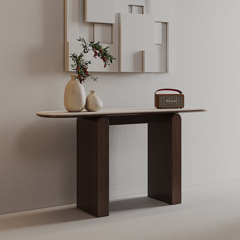 Console en pierre frittée de style italien, H 33,4 po x l 47,2 po x P 13,7 po