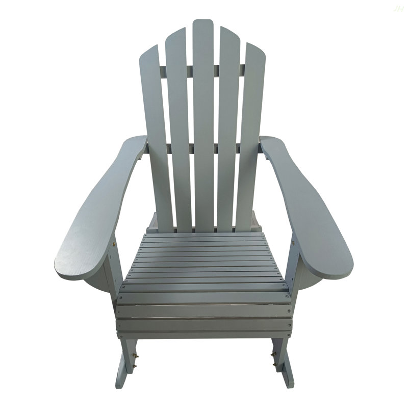 Reclining Wooden Outdoor Rocking Adirondack Chair,Walnut, Walnut