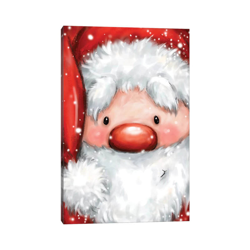 Santa Portrait by MAKIKO - Wrapped Canvas Print, 20.32 cm H x 30.48 cm W