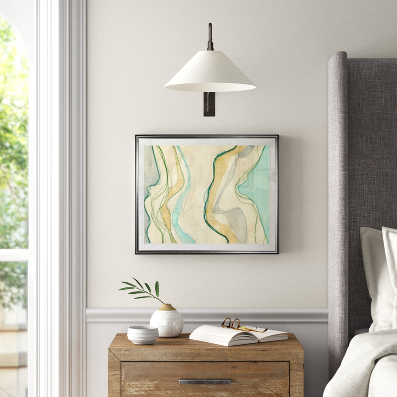 « ocean cascade i »-impression sur toile, H 20 po x l 24 po x P 1,5 po, Cadre argenté