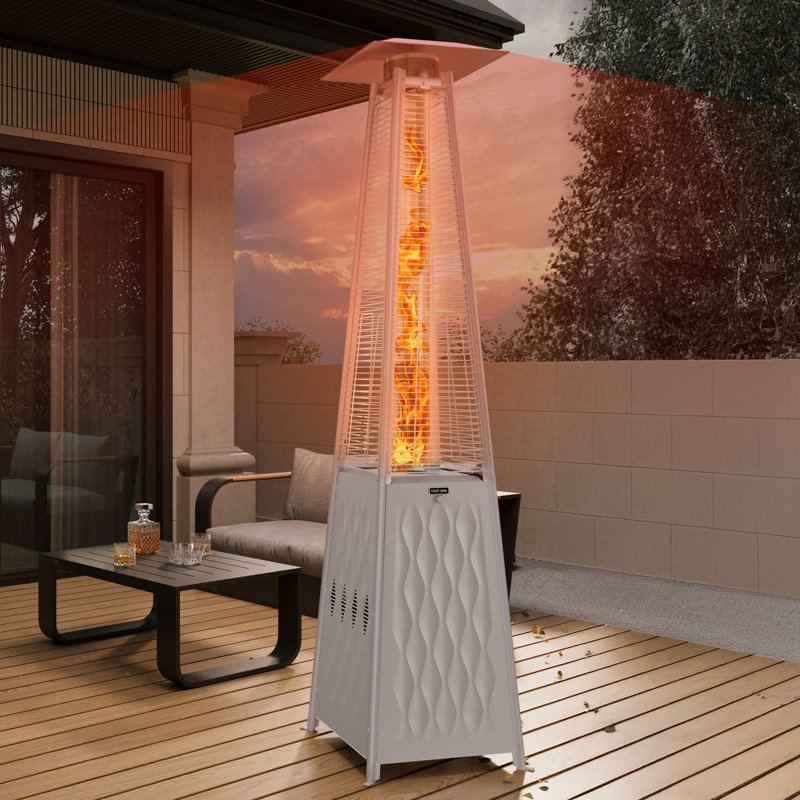 Chauffe-terrasse pyramide Eeast Oak 50 000 BTU, Blanc
