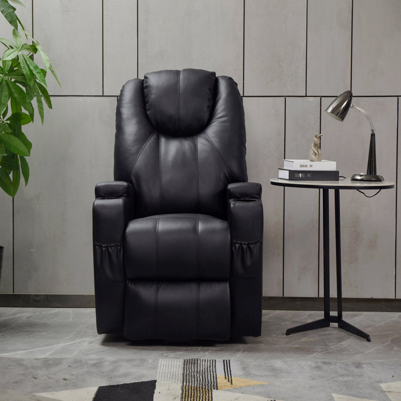 Fauteuil inclinable moderne avec canapé inclinable en similicuir avec fonctions inclinables avec 2 porte-gobelets, télécommande