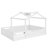 Queen Size Floor Bed With Guardrails And Roof, Kids House Floor Bed With A Small Built-In Tray And Free-Installed Signboard, Childlike Design, White-472464054-472464050