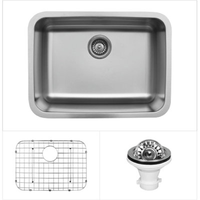 Ensemble d'évier de cuisine à simple cuve en acier inoxydable 24 1/8 po x 18 1/8 po Karran