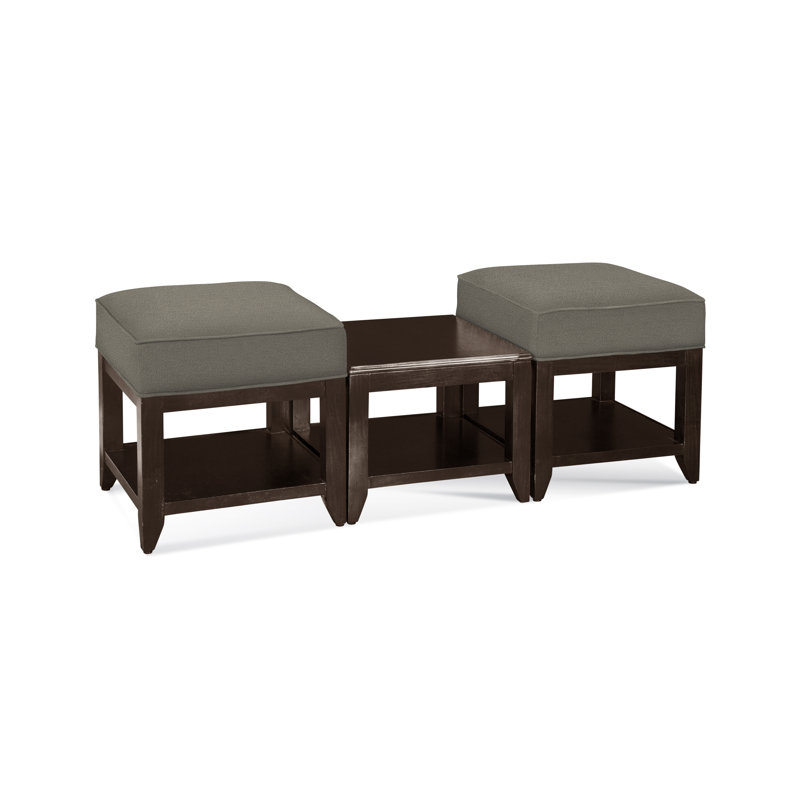Elements Upholstered Cube Ottoman, Green Performance Fabric; 0851-54, Java
