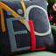 Ralls Abstract Blue Square Cushion
