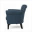 Fauteuil club incurvé de luxe, siège d'appoint rembourré en tissu bleu classique classique pour des espaces confortables
