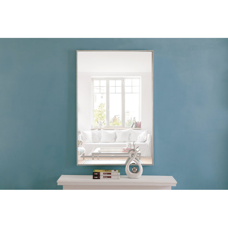 Sabine Metal Rectangle Wall Mirror, 60" x 20", Silver