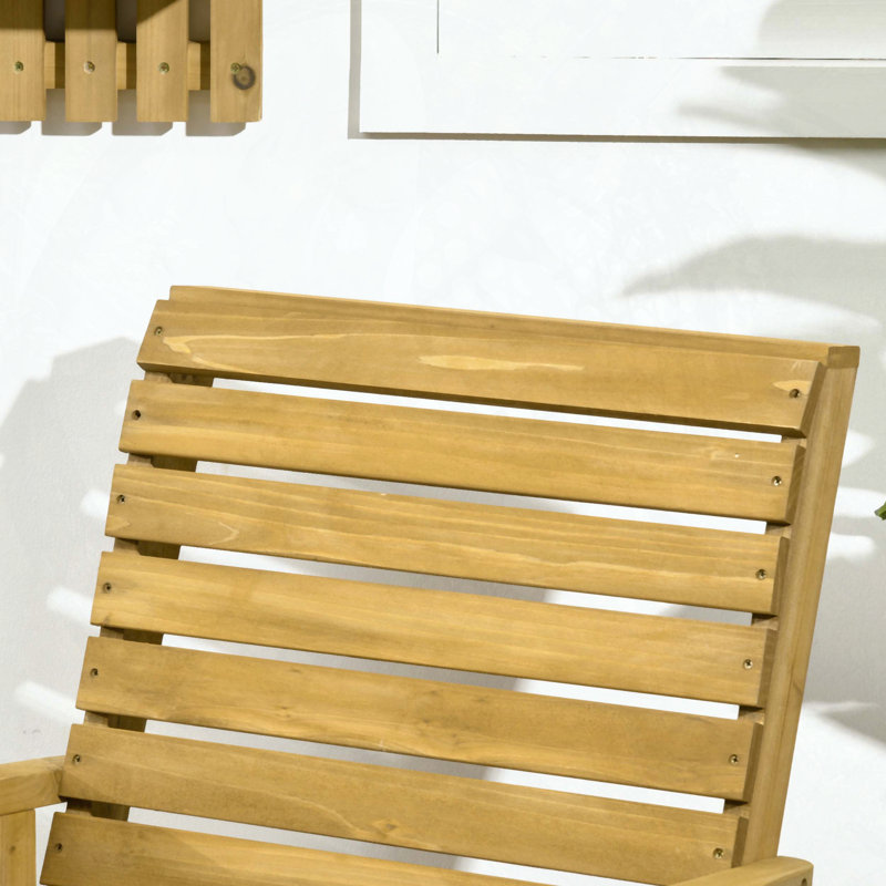 Chaise berçante d'extérieur en bois Outsunny