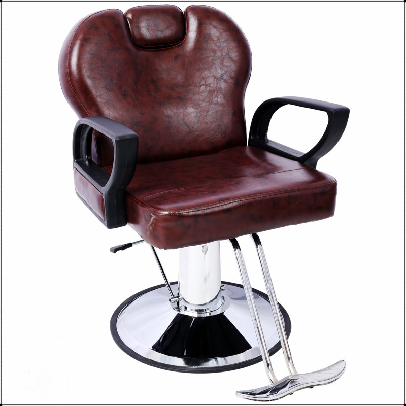 Fauteuil de coiffeur hydraulique robuste avec fonction d'inclinaison et siège plus large pour le confort et la durabilité du salon